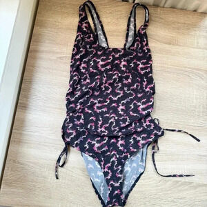 Isabel Marant Swimsuit One Piece Swim Bathing Suit Black Purple Large